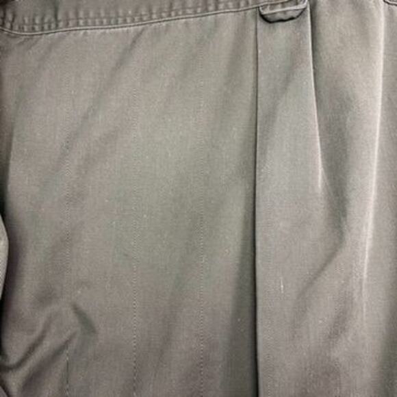 Liz Claiborne Shirt Dress Size L Olive Green Belted Snap Button Curved Hem Vtg - Picture 12 of 13